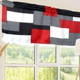 thumbnail image 6 of Black,White,Red and Grey Geometric Valances for Windows, Window Treatment Valances Half Window Curtain Valance for Kitchen Living Room Bedroom Decor (Geometric, 52"X18"), 6 of 6