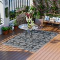 thumbnail image 1 of Outsunny Reversible Outdoor RV Rug, 6' x 9' Patio Floor Mat, Black & Grey, 1 of 9