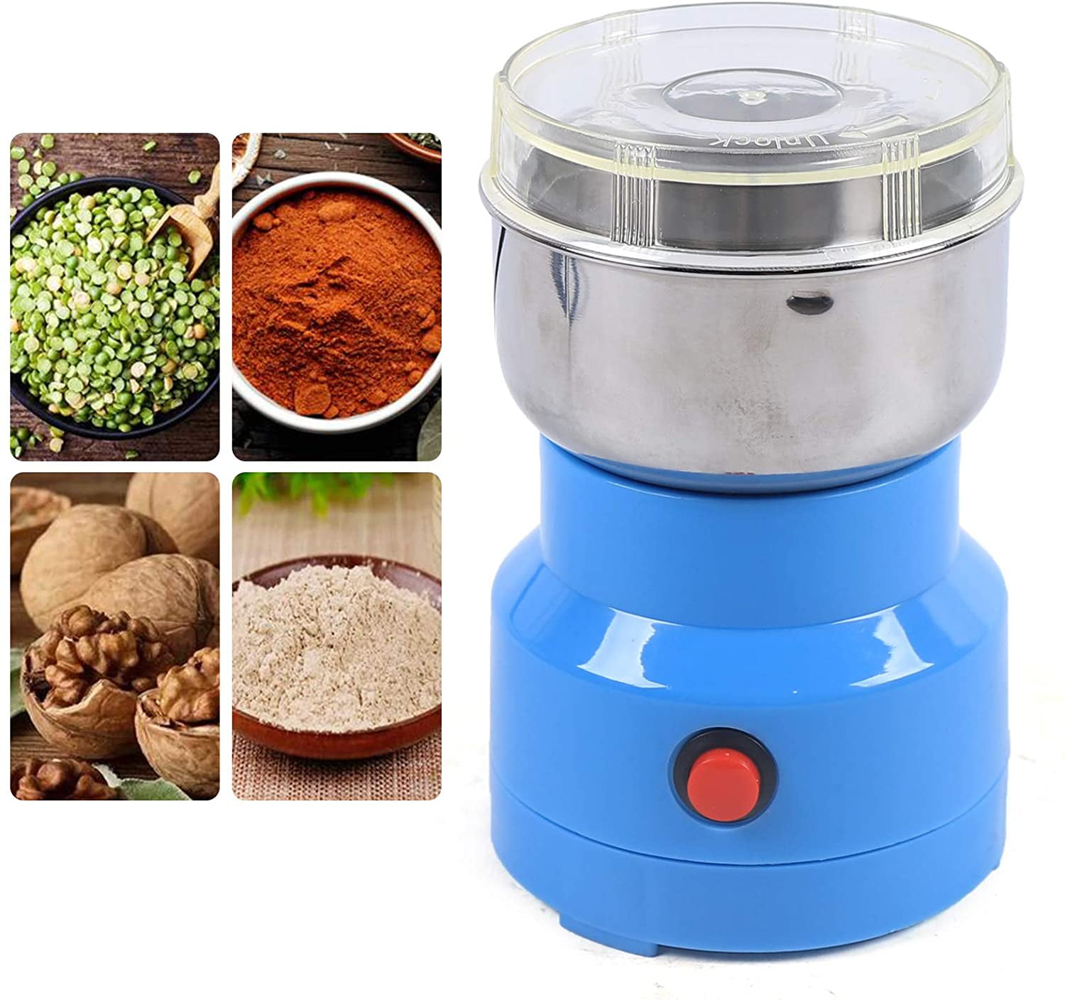 Multifunction Smash Machine,Electric Mill Spice Herb Grinding Machine Tool,Household Coffee Bean Milling Smash Machine,Electric Cereals Grain Seasonings Spices Milling Machine Grinder for Daily Use. 