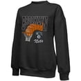 thumbnail image 2 of Women's Majestic Threads Black Brooklyn Nets Bank Shot Pullover Tri-Blend Sweatshirt, 2 of 3