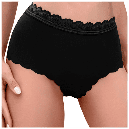Fulorrnie Underwear for Women Tummy Control Thong Seamless High Waisted Panty Waistband Banded Waist Moisture Wicking No Show Panties  Black  M