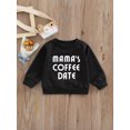 thumbnail image 2 of Infant Baby Boys Girls Outfits Crewneck Sweatshirt Mama's Coffee Date Letter Pullover Sweater Fall Winter Clothes, 2 of 8