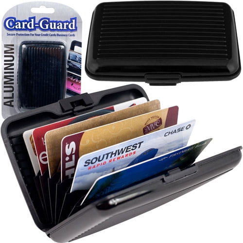 Azarxis RFID Blocking Credit Card Holder Automatic Pop-up Aluminum Slim Metal Wallet Blue