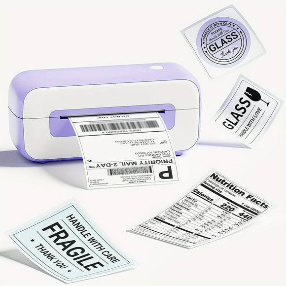 4x6" Shipping Label Printer For Small Business - High Speed Thermal Label Maker Work With Windows,Mac,Linux&Chrome OS, Purple Shipping Printer For Shipping