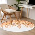 thumbnail image 4 of Round Rugs 3.3Ft, Orange Eucalyptus Leaves Round Area Rug Washable Indoor Throw Carpet, Spring Floral Summer Botanical Soft Non Slip Circle Rug for Laundry Room Patio Home Decor Aesthetic, 4 of 8