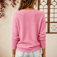thumbnail image 5 of Women Crew Neck Drop Shoulder Oversized Solid Color Knit Sweater Long Sleeve Casual Fall Pullover 2XL, 5 of 6