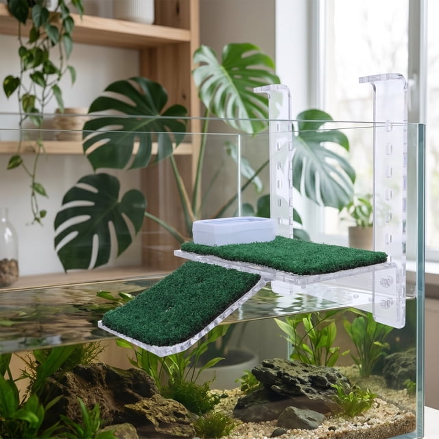 unbranded Plataforma De Con Ventosas Y Rampa Para Reptiles En Acuático