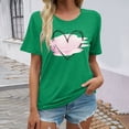 thumbnail image 2 of LUOGENLI T-shirts pour Femmes Mode Décontractée Chemises Imprimées Col Rond Manches Courtes Tee Tops Tunique Blouse 4TG T-shirts Graphiques pour Femmes Vert Saint-Patrick L, 2 of 4