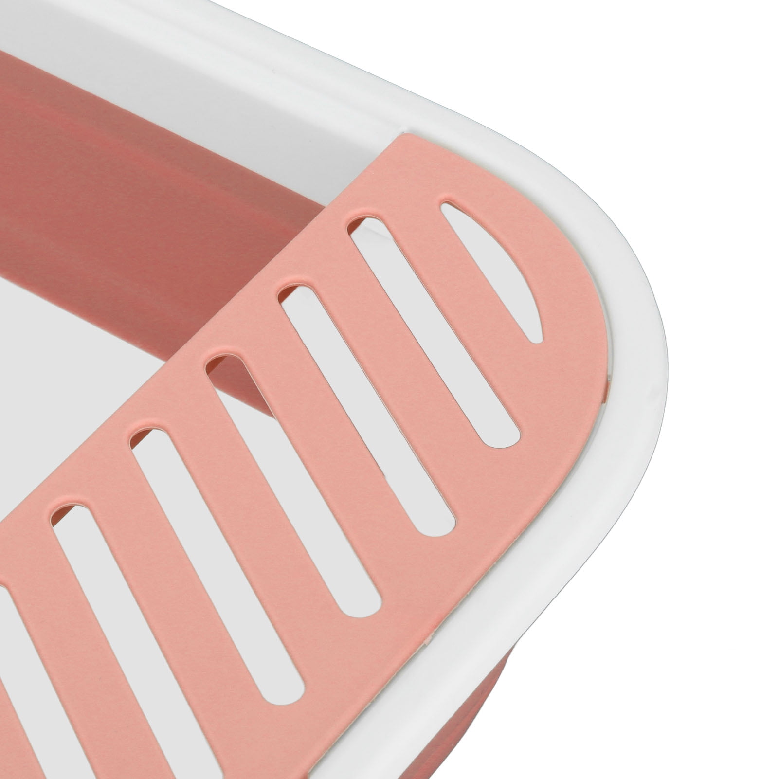 BIMZUC Folding Semi Enclosed Cat Litter Box with Scoop Splash Proof Kitten Toilet Bedpan, 18.1 inches / 46 cm Length, Portable Pet Potty Pan for Indoor Cats & Small Pets, Pink