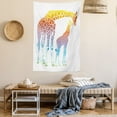 thumbnail image 2 of Giraffe Tapestry, Mom Kid Giraffe in Rainbow Colors Abstract Art Surrealist Image of African Animal, Wall Hanging for Bedroom Living Room Dorm Decor, 40W X 60L Inches, Multicolor, by Ambesonne, 2 of 5