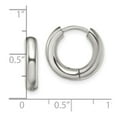 thumbnail image 2 of Stainless Steel Polished 3.5mm Hinged Hoop Earrings 15.5x17mm Wide 3.5mm Thick Hoop Earring for Women, 2 of 2