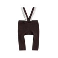 thumbnail image 1 of EIMELI Baby Suspender Pants Sleeveless Lace Trim Ribbed Knit Overalls Leggings, 1 of 6