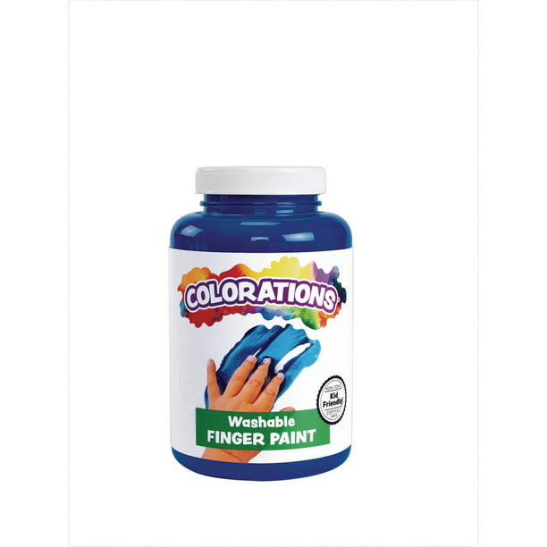 Colorations Washable Finger Paints, 16 fluid ounces oz, Blue, Non-Toxic