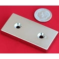 thumbnail image 2 of Neodymium Magnets 2 in x 1 in x 1/4 in Bar w/2 Countersunk Holes, 2 of 2