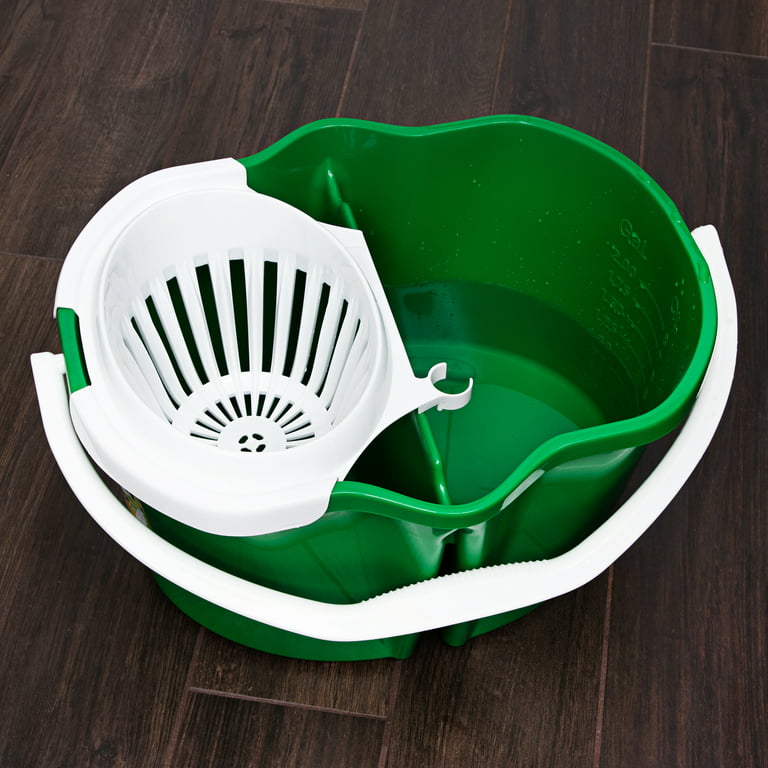 RW Clean 3 Qt Square Green Plastic Cleaning Bucket - with Plastic Handle -  7 x 6 3/4 x 6 - 1 count box