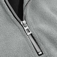 thumbnail image 6 of YOIAVAIOY Mens Quarter Zip Fleece Hoodie Heavy Warm Pullover Hoodies Adjustable Drawstring Sweatshirt Fall Winter Outdoor Athletic Sweatshirt Gray L, 6 of 10