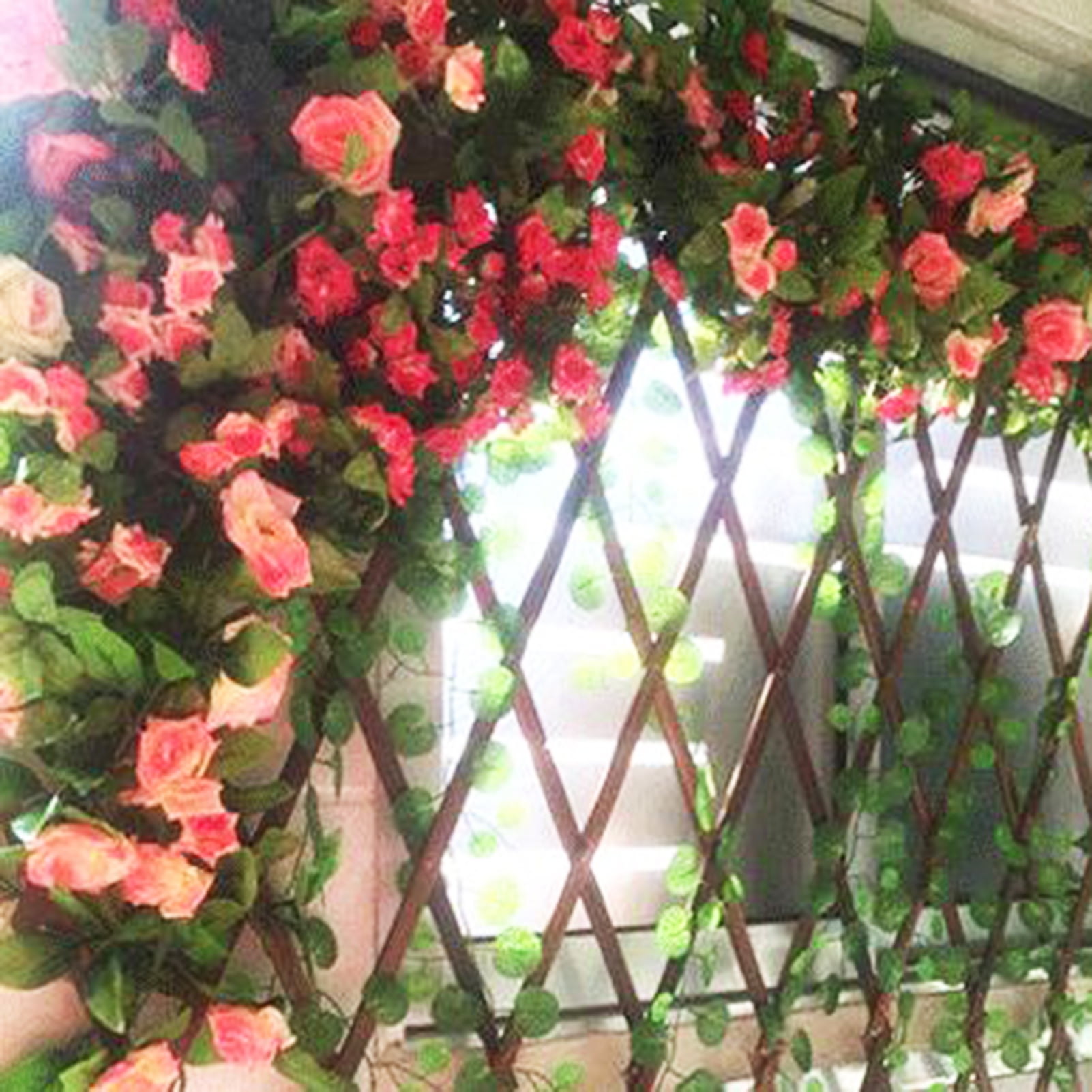 YingRen 7.3 FT Real-Touch Artificial Rose Vine - Flowers Plants Fake Flower  Hanging Rose Ivy Home Hotel Office Wedding Party Garden Craft Art Decor