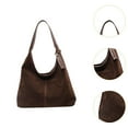 thumbnail image 3 of Milaget Suede Bag Handbag Underarm Bag Large Top Handle Bag Purse Tote Bag for Women Coffee, 3 of 6
