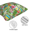 thumbnail image 4 of Throw Pillow Covers, Colorful Parrot Flower Plant Soft Square Pillow Cases with Invisible Zipper for Couch Bed Sofa, Farmhouse Fall Home Decor 16"x16", 4 of 7