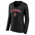 thumbnail image 2 of Women's Black San Diego State Aztecs Campus Long Sleeve V-Neck T-Shirt, 2 of 3