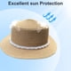 thumbnail image 4 of Sombrero de ala ancha y plana con parte superior de perla para mujer, de circunferencia de 56 a 58 cm, sombrero para el sol, plegable, para exteriores, para verano, 4 of 5