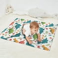 thumbnail image 2 of White Dinosaurs Flowers Plants Pattern Blanket,Comfortable Soft Lamb Wool Throw Blanket,All Season,Warm Lightweight Blankets for Sofa Bed Couch Living Room Chair,30"x40", 2 of 4
