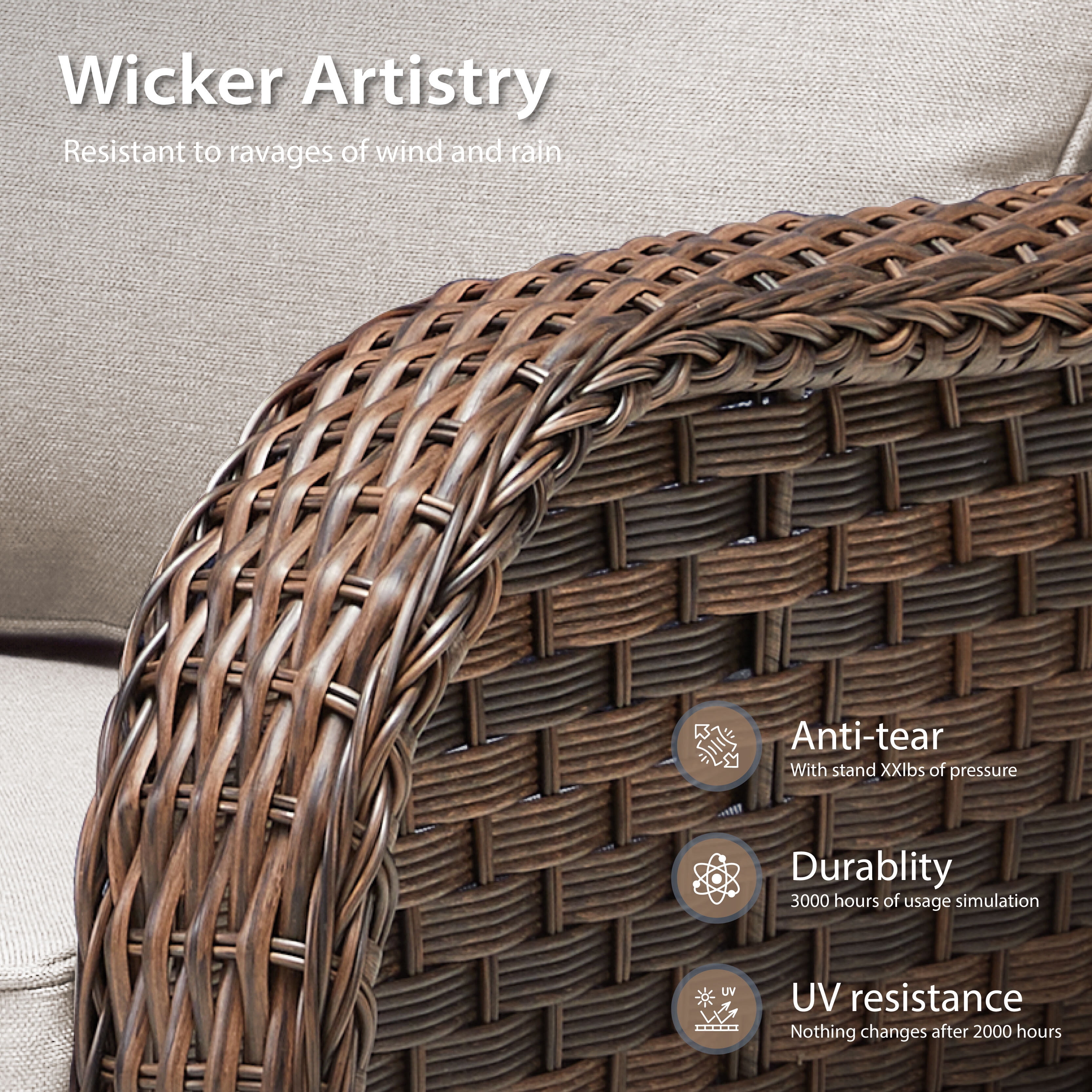 Bellefurn Outdoor Swivel Rocker Patio Chairs Set,6 Piece Furniture Set with 4 Swivel Rocking Chairs and Side Table All Weather Wicker Conversation Set for Porch Deck Garden Backyard