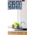 thumbnail image 3 of Ambesonne Meadow Window Valance, Natural Blossoming Violet Flowers in Rural Field Fern Leaves Pattern, Curtain Valance for Kitchen Bedroom Decor with Rod Pocket, 54" X 12", Lavender and Forest Green, 3 of 3