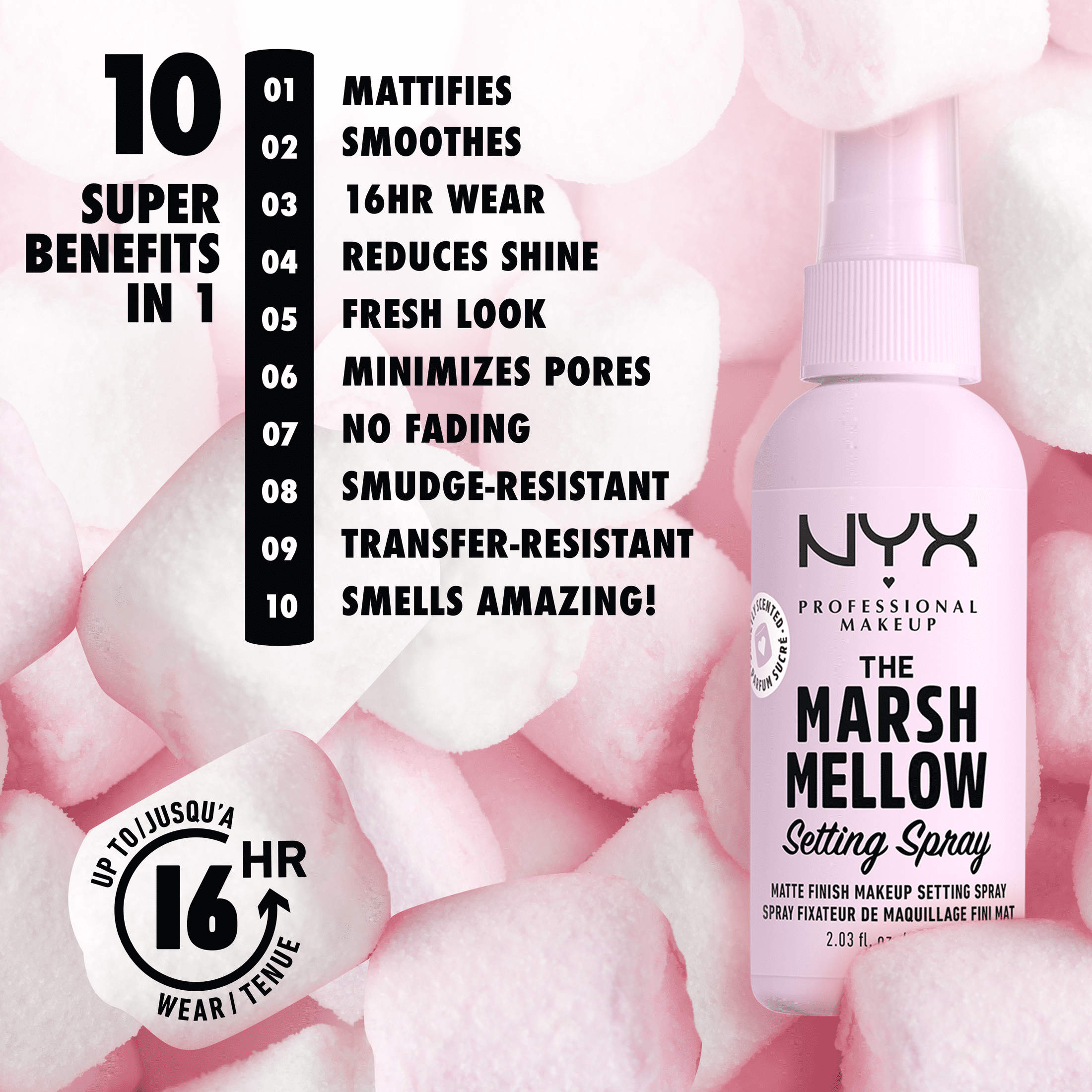NYX Professional Makeup Marshmellow Smoothing Face Primer + Setting Spray Set