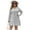 Cloudy Blue, variant on Women's Plus Size Ribbed Buttoned V Neck Long Sleeve Dress with Stretch 95% Polyester 5% Elastane For Work Or Casual