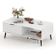 thumbnail image 1 of 41.34 - pulgada de madera coffee mesa: moderno y functional con almacenamiento gabinete, two - tier design, y wave - style sliding doors para estilo rural sala de estar/oficina/lounge, 1 of 7