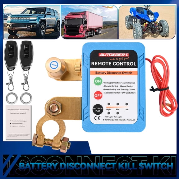 OEMASSIVE Car Remote Battery Disconnect Switch 12V 240A Battery Kill Switch for Auto RV ATV