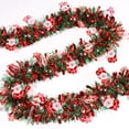thumbnail image 3 of 33FT Red Green Christmas Tinsel Garland with Santa Claus Ornaments, Metallic Xmas Tree Garland Indoor Outdoor for Home Mantle Xmas Party Holiday Decor Gift, 3 of 7