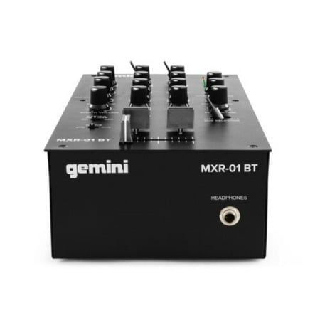 gemini MXR-01BT 2-Channel Professional DJ Mixer with Bluetooth Input - Black - Black