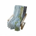 thumbnail image 4 of Flower Soft Flannel Fleece Throw Blanket, Yellow Flower Chrysanthemum on a Blue Abstract and Romantic, Cozy Plush for Indoor and Outdoor Use, 70" x 90", Pale Yellow Olive Green, by Ambesonne, 4 of 6
