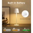 thumbnail image 5 of 3 Pack Cordless Table Lamp, Battery Operated Lamp - Portable Waterproof Rechargeable Table Lamp w/ 3 Color Temps & Stepless Dimming for Dinner, Desk, Cafe, Outdoor (White), 5 of 14
