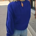 thumbnail image 6 of Weardear Puff Sleeve Tops for Women Ruffle Tops Crewneck Keyhole Casual Loose Shirts Solid Color Spring Blouses, 6 of 6