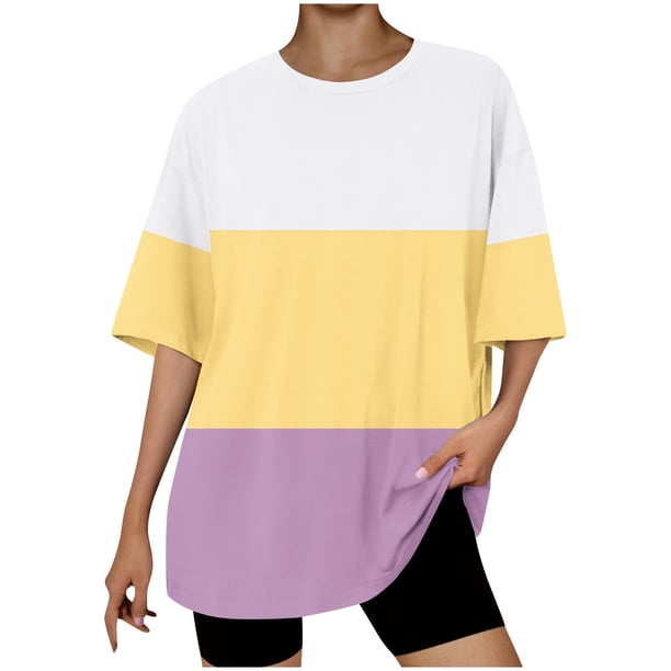 Camiseta Corta con Cuello Redondo Y Gota Del Hombro para las Mujeres