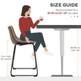 thumbnail image 4 of Demi Bonn 34" Counter Height Bar Stools Set of 4, Vintage PU Leather Barstools with Footrest for Dining Room, Home Bar, Kitchen, Brown, 4 of 7