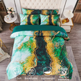 thumbnail image 5 of PERFEMET Full  Comforter Set-6 Pieces Green Marble Comforter Bedding Set Bed in a Bag with Sheets Pillow Cover for All Season(Green,Full), 5 of 9