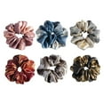 thumbnail image 3 of 6PCS Satin Hair Scrunchies for Women Girls Hair Bands Hair Ponytail Holders Big Scrunchies for Thick Curly Hair Satin Silk Scrunchies for Hair Sleep Cute No Damage Hair Ties, 3 of 6