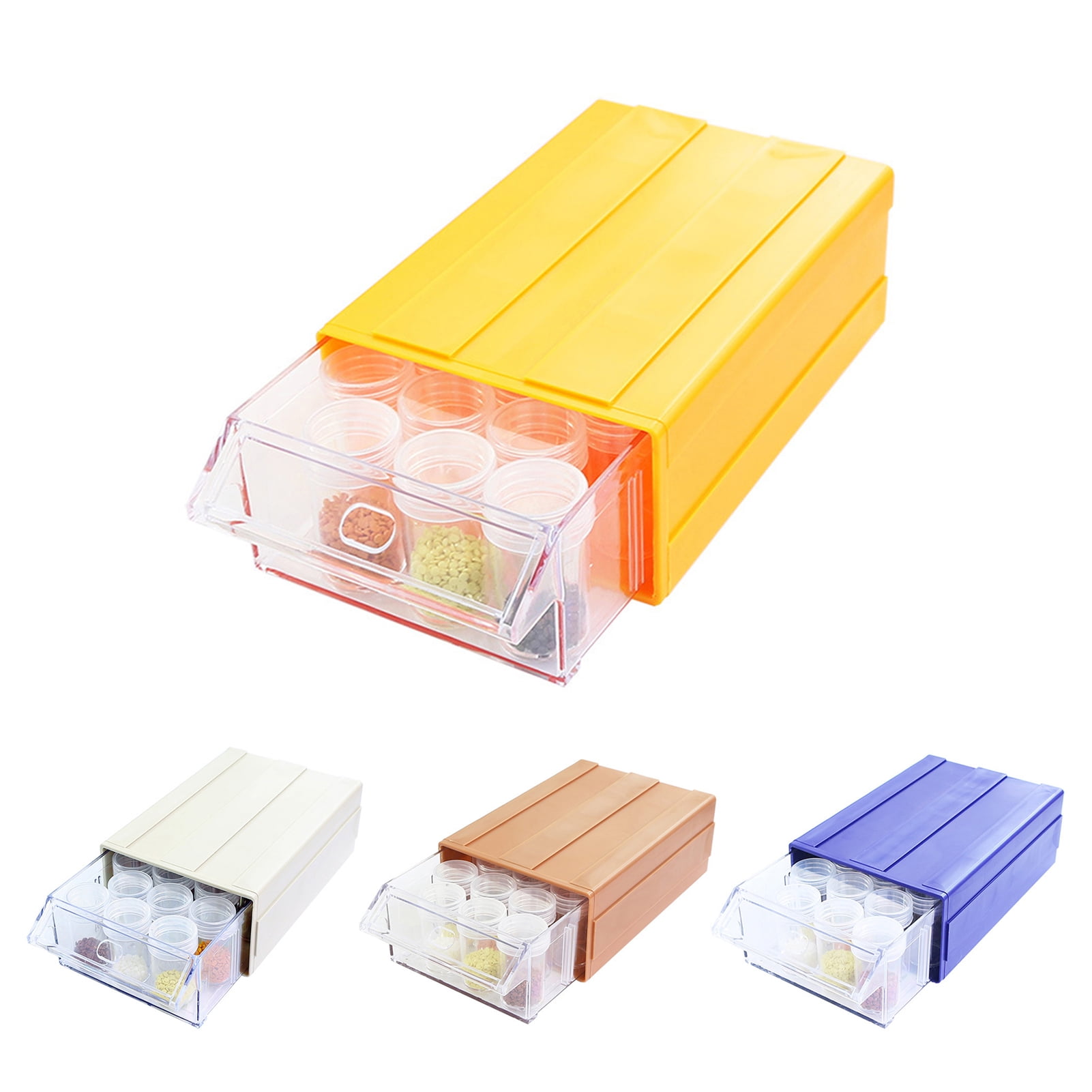 Hesroicy 1 Set Drawer Design Diamond Painting Storage Box Anti-scratch PP  Nail Jewelry Diamond Painting Storage Case Craft Tool