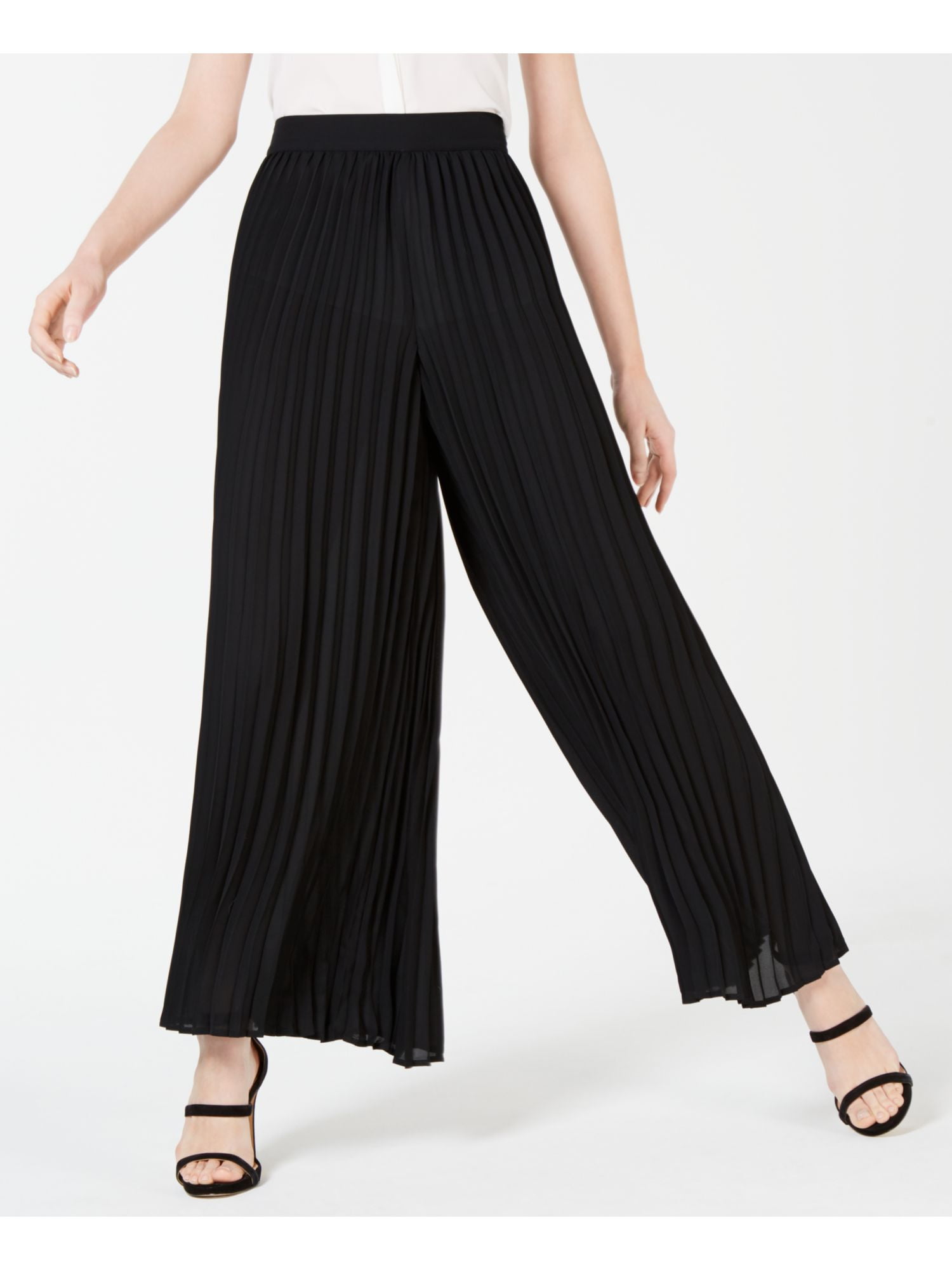 Bar Iii 79 Womens New Black Pleated Wide Leg Casual Pants 12 B B Walmart Com