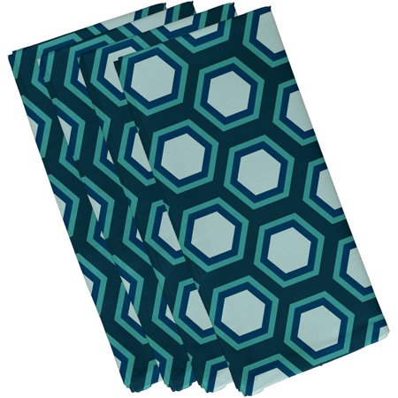 Simply Daisy 19  x 19  Sub-Line Geometric Print Napkins  Set of 4