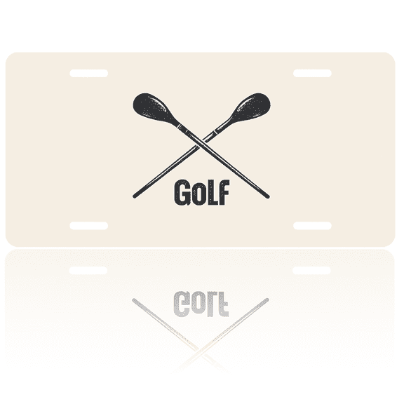 1 Pcs 2D Flat License Plate Covers & Frames, Golf Logo For Decorative Front, Waterproof For Decoration Aluminum License Plate Covers & Frames Cover For Men Women, 12" X 6"