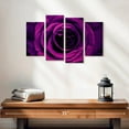thumbnail image 2 of Elephant Stock Dewy Purple Rose Wall Art - Horizontal Multi Panel Canvas - Living Room Wall Decor - Gothic Multi Panel - Purple And Black Decor - 24" x 14", 2 of 4