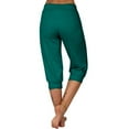 thumbnail image 5 of Lovskoo Capri Pants for Women Solid Color Loose Soft Drawstring Workout Yoga Pants Outdoor Sports Casual Lounge Pants with Pockets Green, 5 of 7