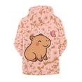 thumbnail image 2 of chaqlin Capybara Hoodies for Girls 14-16 Cute Zip up Hooded Sweartshirt Flower Full Zipper Hoodie Jacket Lightweight Loose Sports Coat with Pocket, 2 of 5