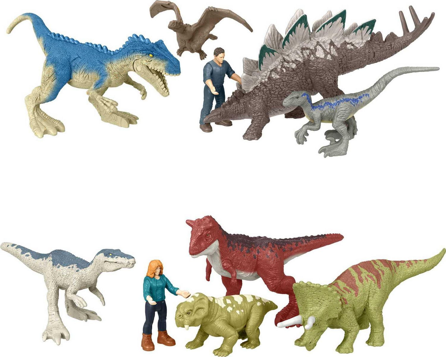 ​Jurassic World Dominion Carnotaurus Clash Multipack with 5 Mini Figures, Toy Gift Set and Collectible