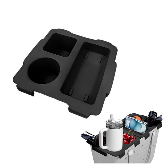 Bogg Bag Tray Top Cup Holder & Storage Lid for Bogg Bag Large, Compatible with Stanley 30oz/40oz Tumblers, Tabletop Organizer for Beach, Picnic, Travel, Outdoor Use, Easy to Clean